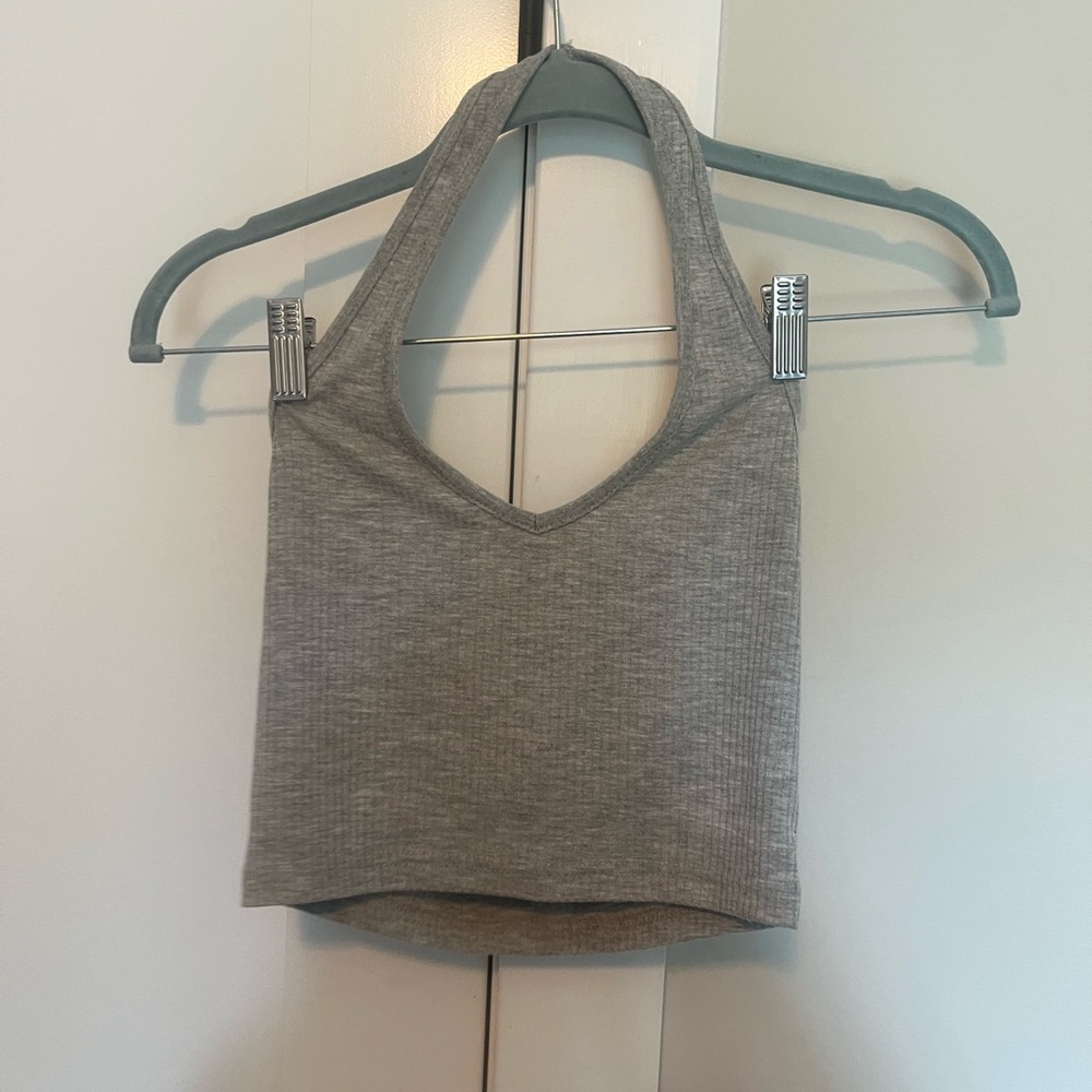 SHEIN Gray Ribbed Tank Top